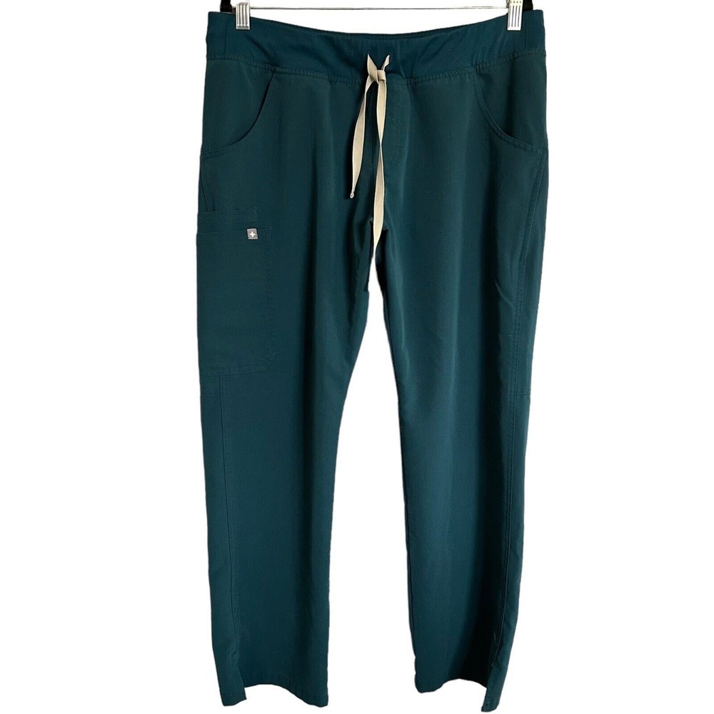 FIGS Technical Collection Kade Cargo Pocket Teal Scrub Pants Size Womens Large